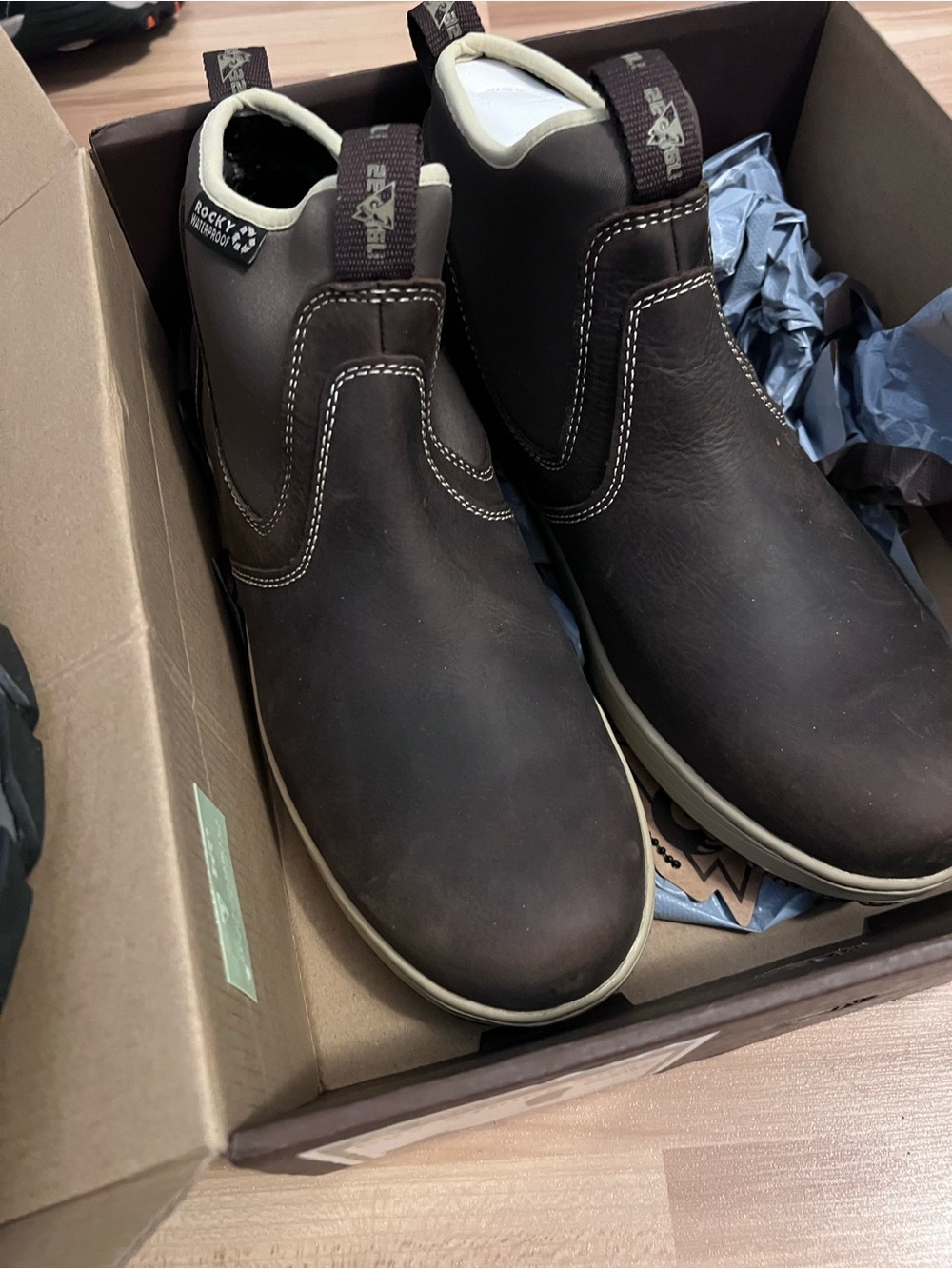 Rocky Brown Chukka Boots with Cream Collar
